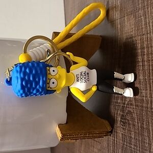 The Simpsons Marge Anti Social Club Keychain Keyring Bag Charm